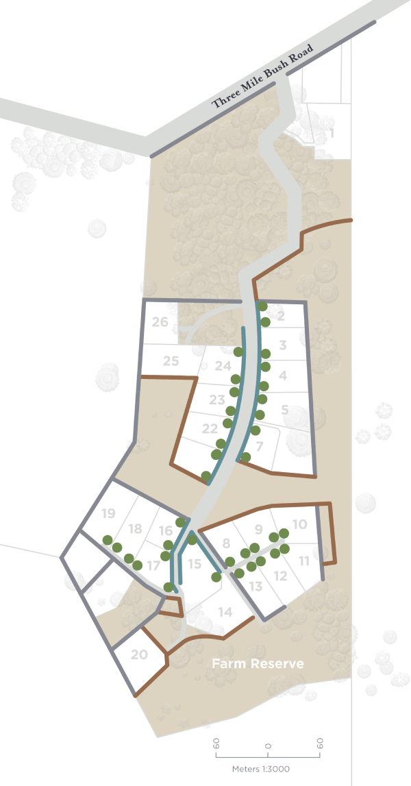 Stoney Hill Section Plan Stoney Hill section plan with landscaping elements overlaid